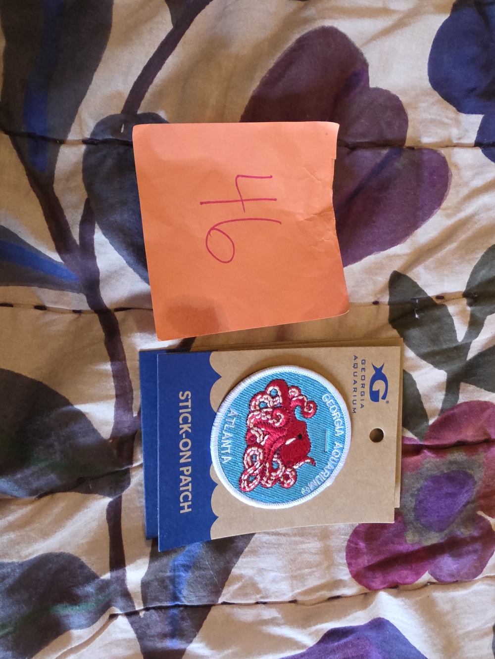 Georgia Aquarium Atlanta Octopus Stick-On Patch — Red/Blue